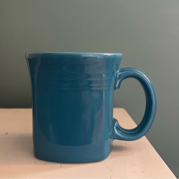 Fiesta Square Mugs (2), Made in USA, Vintage. Peacock Blue - Picture 8 of 15